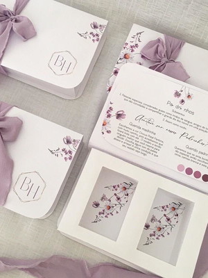 Caixa padrinhos de casamento lavanda