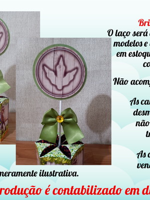 Centro de mesa com laço no tema jurassic park