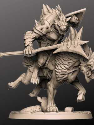 Miniatura bonegnasher gnolls rpg d&d hyenafiend rider c