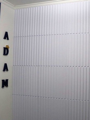 Kit 48 placas revestimento de parede pvc ripado branca 12m²