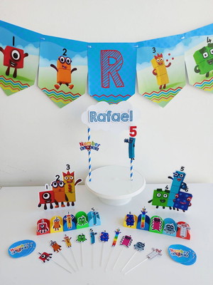 Kit festa em casa number blocks