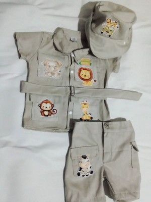 Roupa safari baby / safari aquarelado /caçador