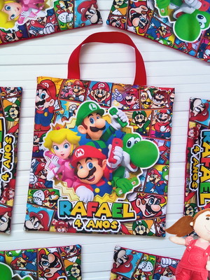 Bolsinha super mario 26x29