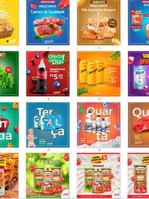 200 artes para supermercados + 31 packs artes editá variados