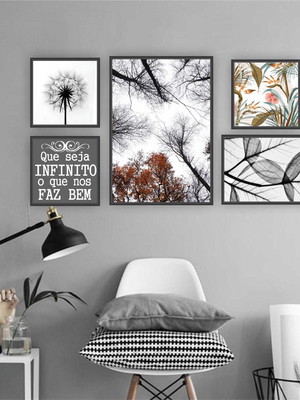 Quadro tela canvas composição 03 com moldura