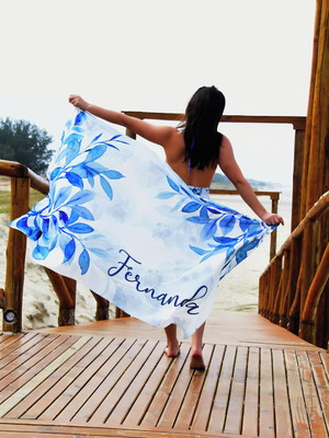 Canga pareô max personalizada - azul oceano