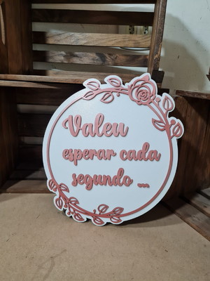 Placa casamento entrada pajem e dama - redonda