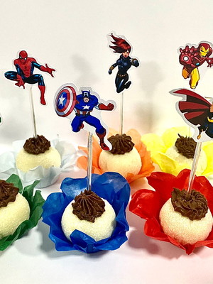 Forminhas vingadores + toppers