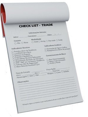 Bloco check list trader - investidor & trading