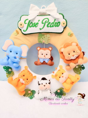 Guirlanda porta maternidade safari baby