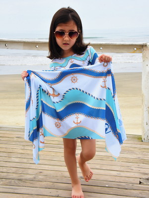Canga de praia infantil personalizada - maré