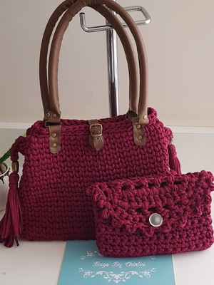 Alça para bolsa de crochê caramelo alça completa 1 par