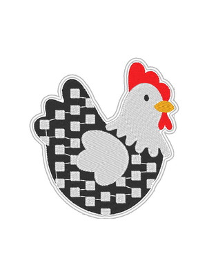 Patch bordado termocolante galinha - modelo1
