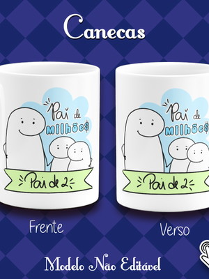 Arte digital canecas - flork pai de milhões 2 filhos #cn5358