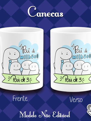 Arte digital canecas - flork pai de milhões 3 filhos #cn5359