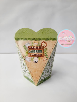 Caixa coração safari aquarelado