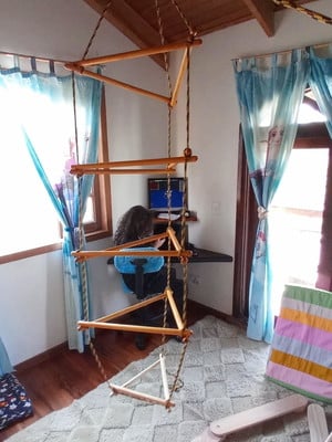 Balanço suspenso triângulo 5 degraus