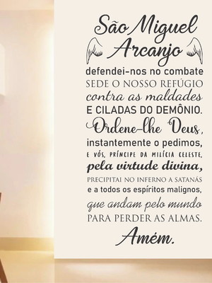 Adesivo de parede oração são miguel arcanjo