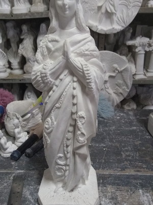 Santa barbara escultura em gesso cru santa barbara nova