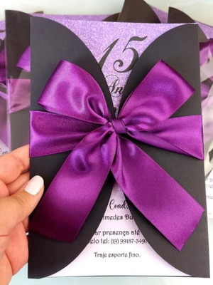 Convite euphoria roxo para casamento, aniversário 15 anos