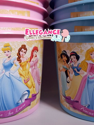 Balde de pipoca princesas