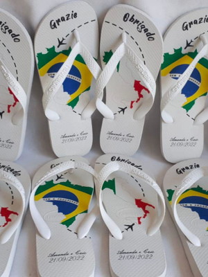 Havaianas top original, personalizada na sola para casamento