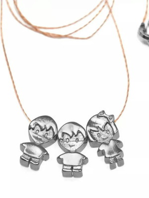 Colar com pingente prata 925 filhos e filha berkat sku 30335
