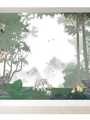 Papel de parede infantil floresta para quarto de bebê vr445