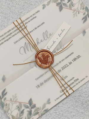 Convite de casamento papel vegetal