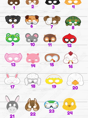 Máscaras animais fazendinha