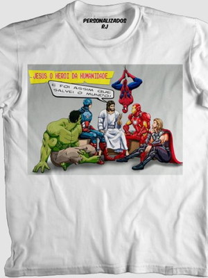 Camiseta cristã jesus super herói 2