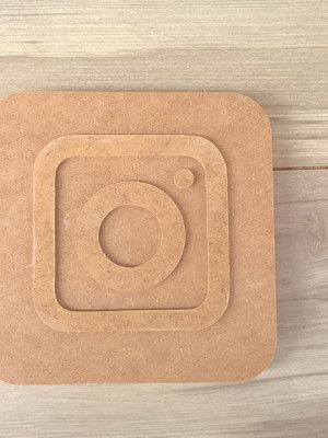 Simbolo instagram em mdf cru - peça de mesa