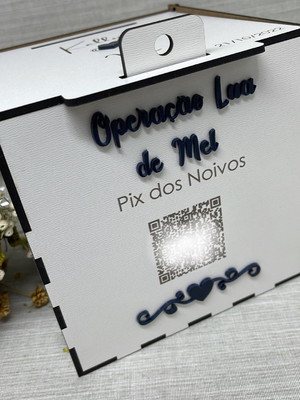 Caixa mdf pix operação lua de mel acrilico leitoso