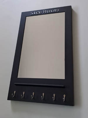 Quadro com espelho + porta chaves p cobrir caixa de energia