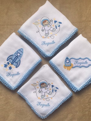 Kit fraldas de boca personalizadas espaço