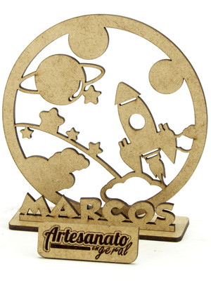 10 centro de mesa astronauta foguete personalizado mdf