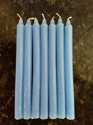 Pacote com 20 velas n°5 - azul bebê