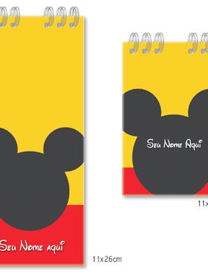 Kit 2 blocos tarefa e compras personalizado mickey disney