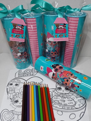 Tubo lata com kit para colorir lol surprise