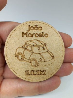 Imã de geladeira - lembrancinha mdf cru - carro