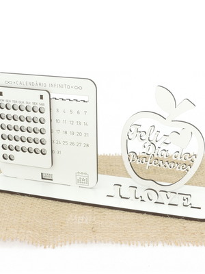 Calendário infinito display nome personalizado dia professor