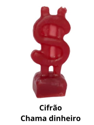 Vela de magia cifrão ou chama dinheiro - 12cm