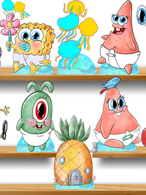 Bob esponja baby displays kit com 10 peças
