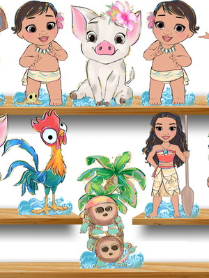 Moana displays kit com 10 peças