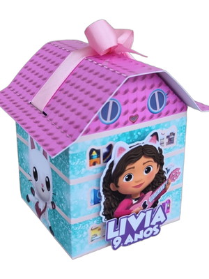 Caixa casinha 3d a casa mágica da gabby