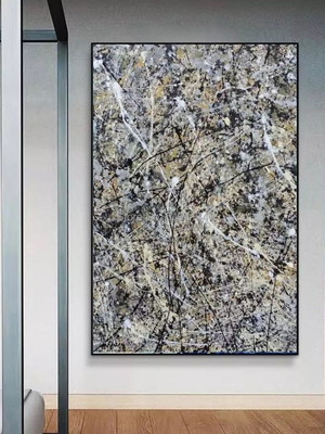 Quadro abstrato moderno jackson pollock
