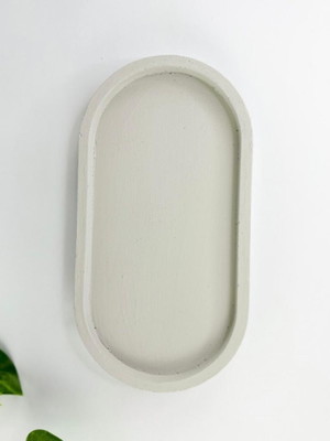 Bandeja de cimento para decoração cinza