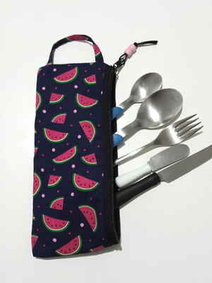 Porta talheres pocket melancia azul