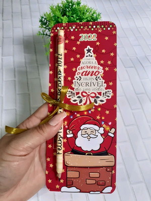 Card + lápis personalizado brinde mimo cliente natal