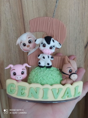 Vela personalizada fazendinha